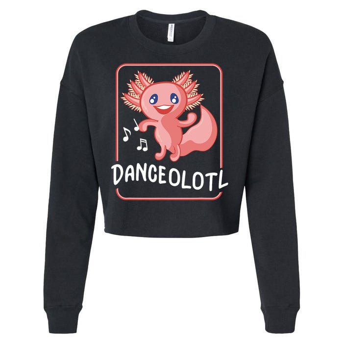 Axolotl Funny Dancing Danceolotl Amphibian Dancer Women Cropped Pullover Crew