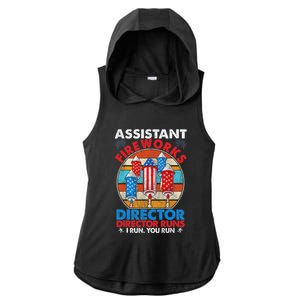 Assistant Fireworks Director USA Independence Day July 4th Gift Ladies PosiCharge Tri-Blend Wicking Draft Hoodie Tank