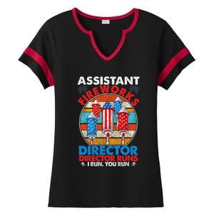 Assistant Fireworks Director USA Independence Day July 4th Gift Ladies Halftime Notch Neck Tee