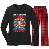 Assistant Fireworks Director USA Independence Day July 4th Gift Women's Long Sleeve Flannel Pajama Set 