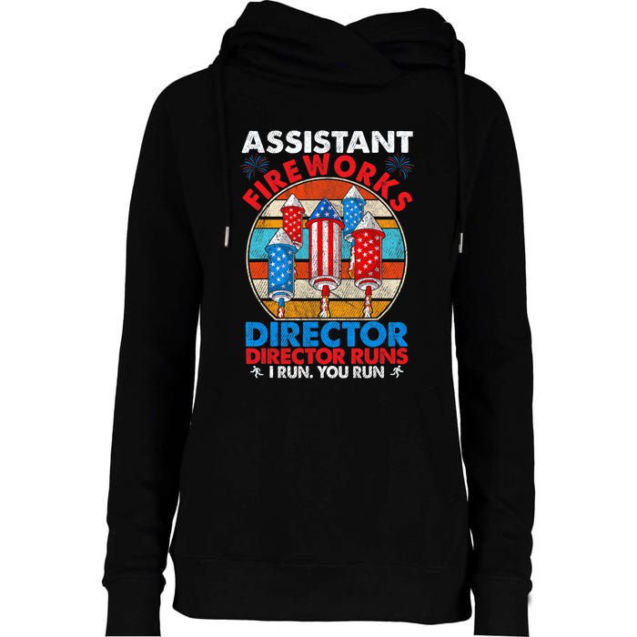 Assistant Fireworks Director USA Independence Day July 4th Gift Womens Funnel Neck Pullover Hood