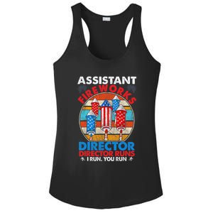 Assistant Fireworks Director USA Independence Day July 4th Gift Ladies PosiCharge Competitor Racerback Tank