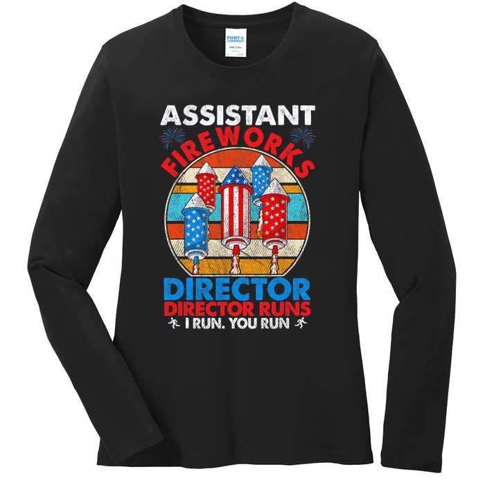 Assistant Fireworks Director USA Independence Day July 4th Gift Ladies Long Sleeve Shirt