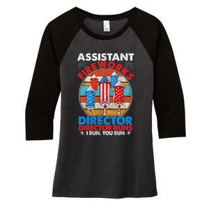 Assistant Fireworks Director USA Independence Day July 4th Gift Women's Tri-Blend 3/4-Sleeve Raglan Shirt