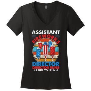 Assistant Fireworks Director USA Independence Day July 4th Gift Women's V-Neck T-Shirt