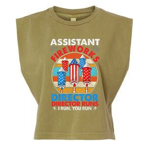 Assistant Fireworks Director USA Independence Day July 4th Gift Garment-Dyed Women's Muscle Tee