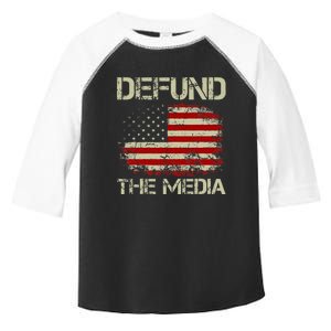 American Flag Defund The Media Toddler Fine Jersey T-Shirt