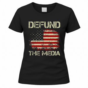 American Flag Defund The Media Women's T-Shirt