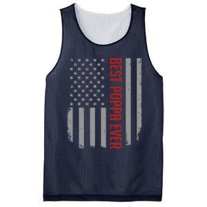 American Flag Dad Gift For Fathers Day Best Poppa Ever Mesh Reversible Basketball Jersey Tank