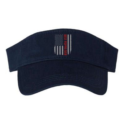 American Flag Dad Gift For Fathers Day Best Poppa Ever Valucap Bio-Washed Visor