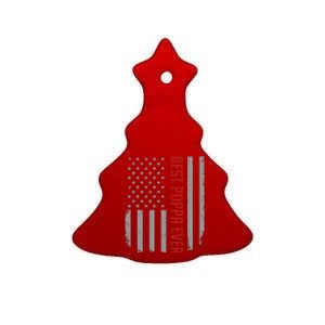 American Flag Dad Gift For Fathers Day Best Poppa Ever Ceramic Tree Ornament