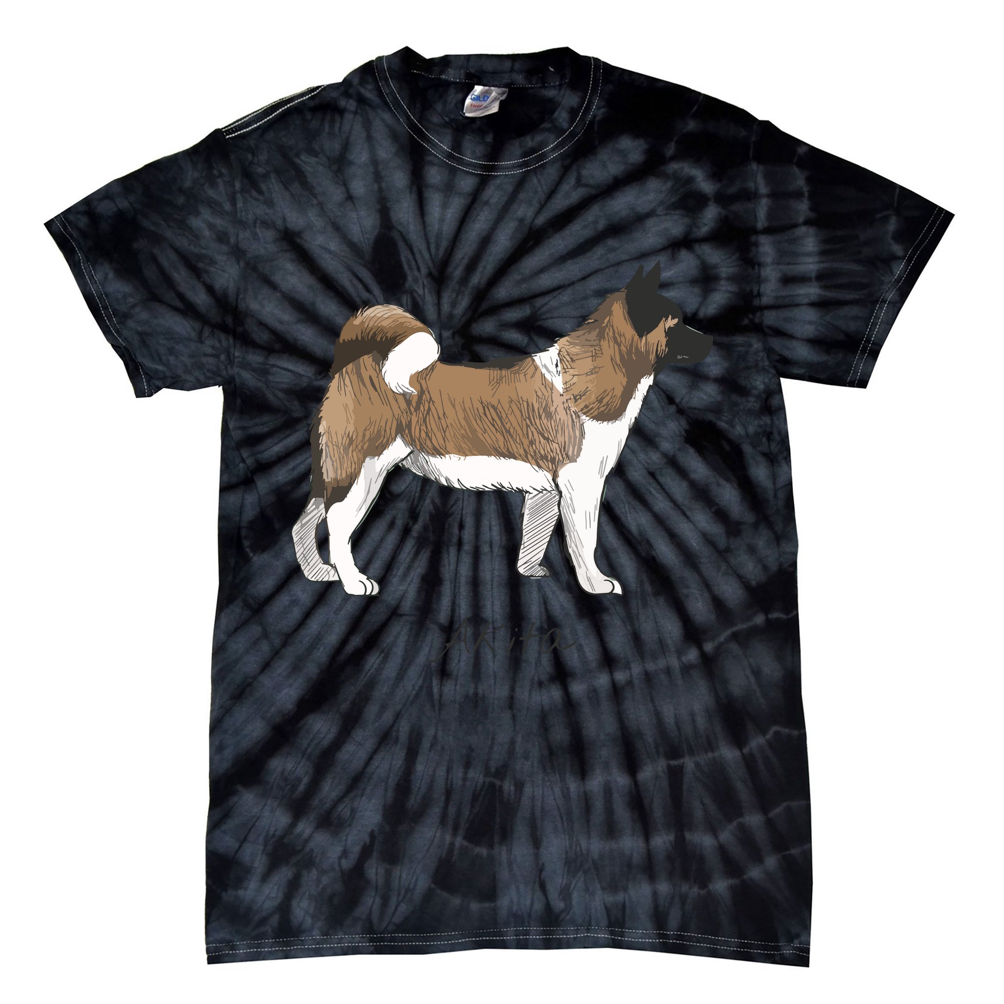 Akita Fun Doggy Tie-Dye T-Shirt