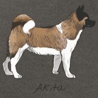 Akita Fun Doggy Cotton Canvas Backpack