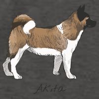 Akita Fun Doggy Vector Backpack
