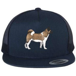 Akita Fun Doggy Flat Bill Trucker Hat