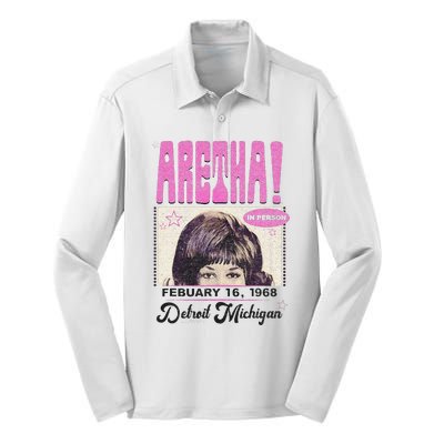 Aretha Franklin DETROIT Silk Touch Performance Long Sleeve Polo