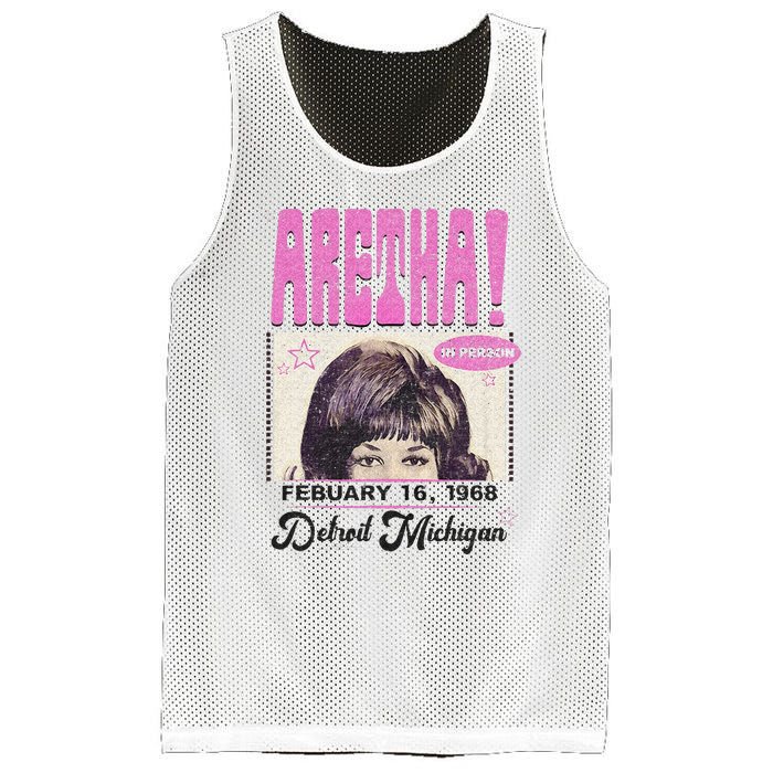 Aretha Franklin DETROIT Mesh Reversible Basketball Jersey Tank