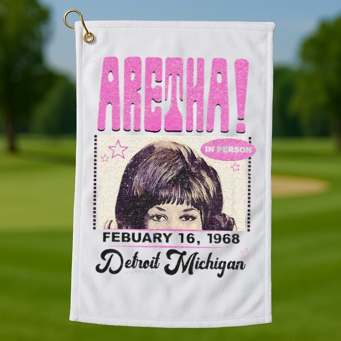 Aretha Franklin DETROIT Golf Towel