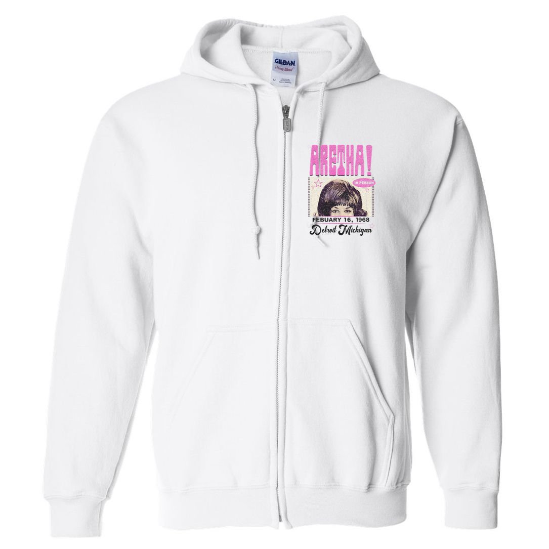 Aretha Franklin DETROIT Full Zip Hoodie