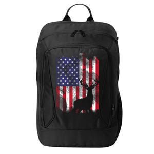 American Flag Deer Elk Hunting USA Patriotic Hunter Gift City Backpack