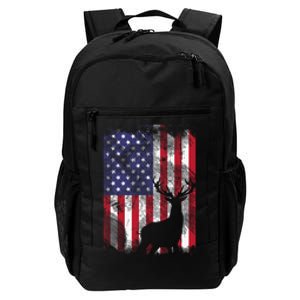 American Flag Deer Elk Hunting USA Patriotic Hunter Gift Daily Commute Backpack