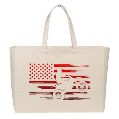 American Flag Dirt Bike Apparel Dirt Bike Motocross Cotton Canvas Jumbo Tote