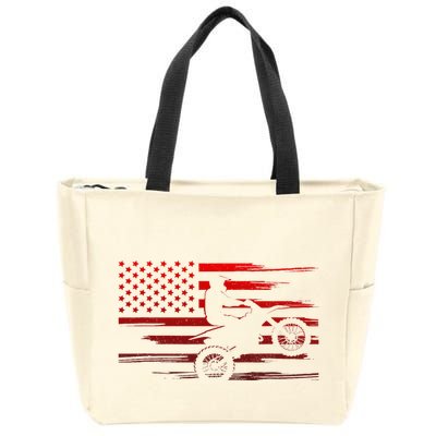 American Flag Dirt Bike Apparel Dirt Bike Motocross Zip Tote Bag