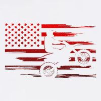 American Flag Dirt Bike Apparel Dirt Bike Motocross V-Neck T-Shirt