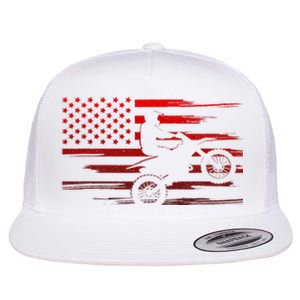 American Flag Dirt Bike Apparel Dirt Bike Motocross Flat Bill Trucker Hat