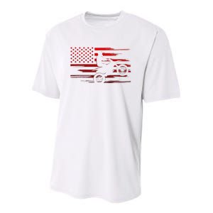 American Flag Dirt Bike Apparel Dirt Bike Motocross Youth Performance Sprint T-Shirt