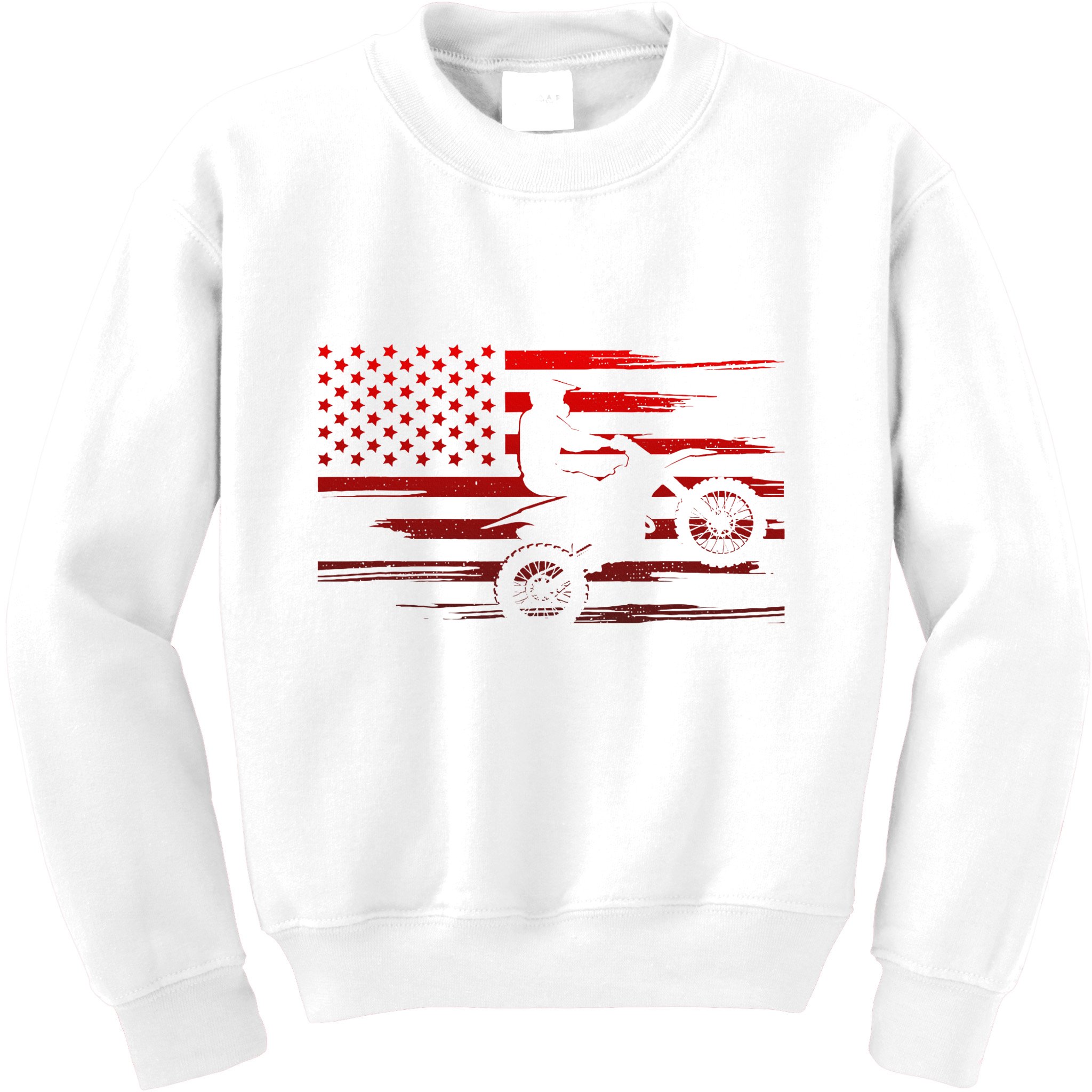 American Flag Dirt Bike Apparel Dirt Bike Motocross Kids Sweatshirt