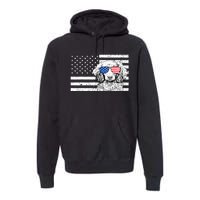 American Flag Dachshund Weiner Dog Us Patriotic Gift Premium Hoodie