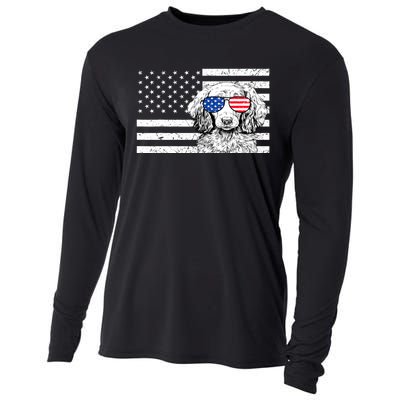 American Flag Dachshund Weiner Dog Us Patriotic Gift Cooling Performance Long Sleeve Crew