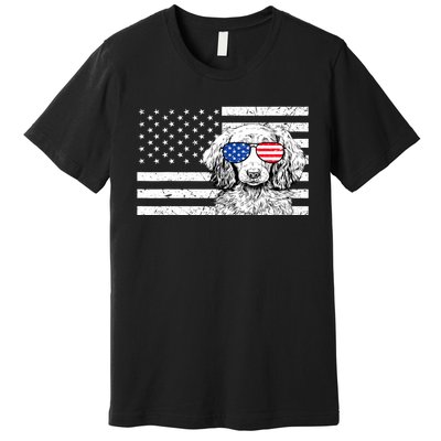 American Flag Dachshund Weiner Dog Us Patriotic Gift Premium T-Shirt