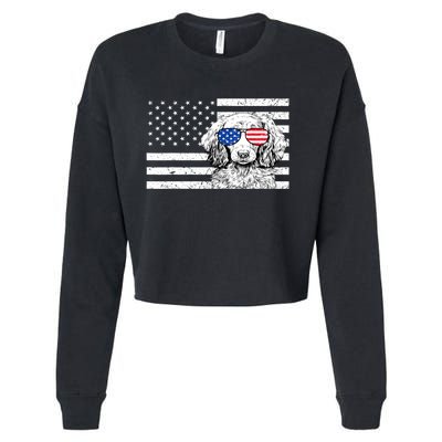 American Flag Dachshund Weiner Dog Us Patriotic Gift Cropped Pullover Crew