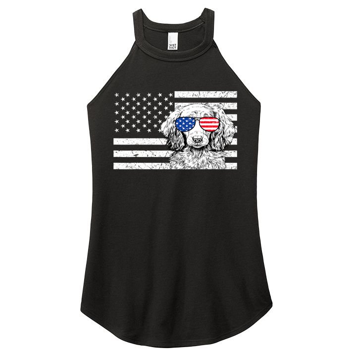 American Flag Dachshund Weiner Dog Us Patriotic Gift Women's Perfect Tri Rocker Tank