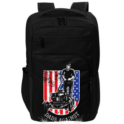 American Flag Dads Against Weed Funny Lawn Mowing Fathers Impact Tech Backpack