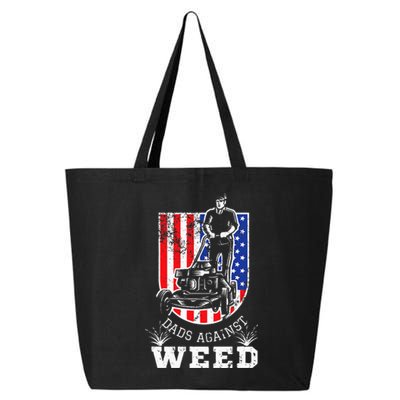 American Flag Dads Against Weed Funny Lawn Mowing Fathers 25L Jumbo Tote