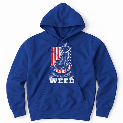 American Flag Dads Against Weed Funny Lawn Mowing Fathers Hoodie