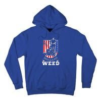 American Flag Dads Against Weed Funny Lawn Mowing Fathers Tall Hoodie