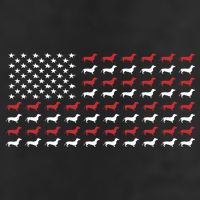 American Flag Dachshund Patriotic Dachshund  7 Panel Mesh Trucker Snapback Hat