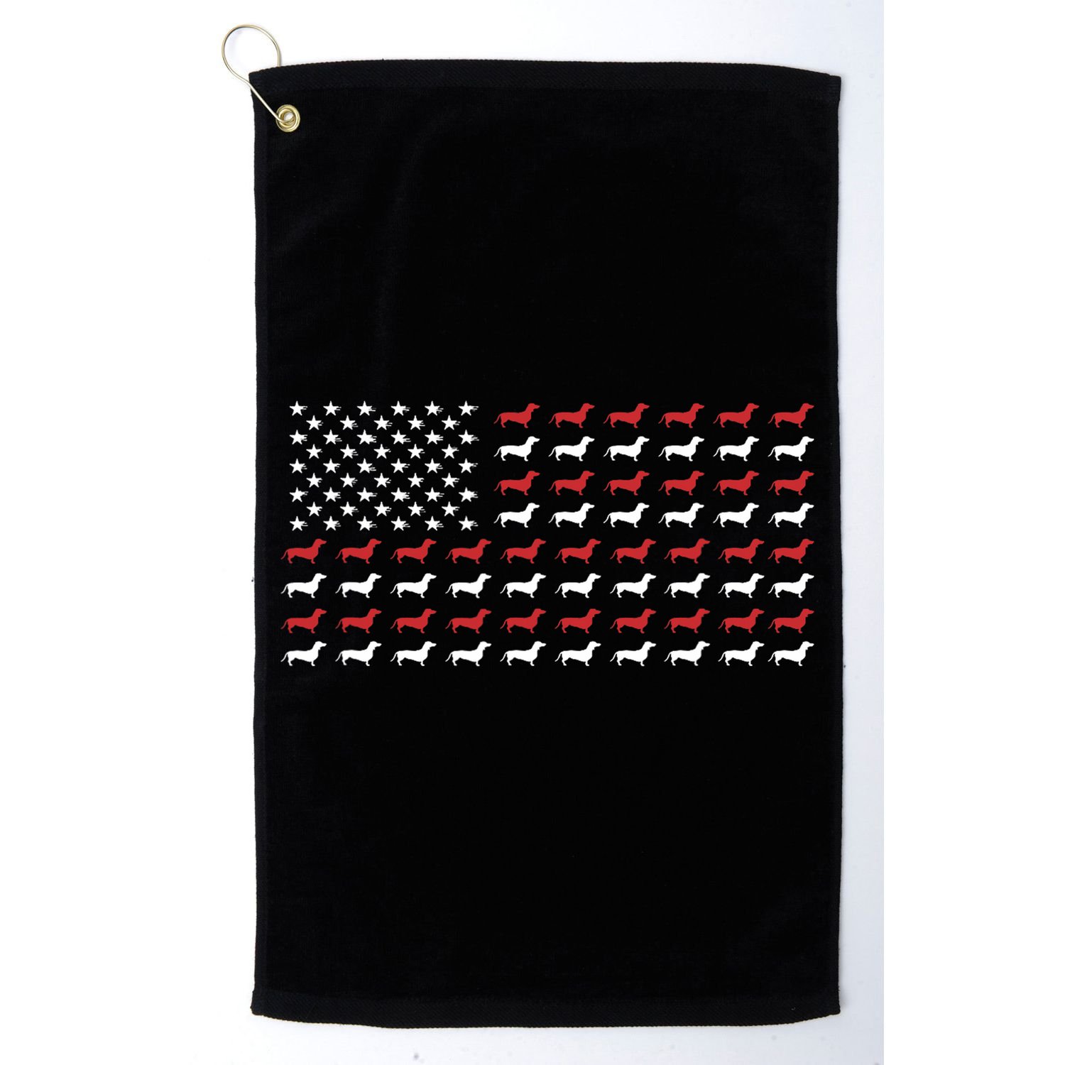 American Flag Dachshund Patriotic Dachshund  Golf Towel
