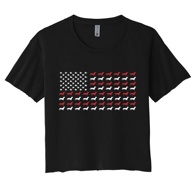 American Flag Dachshund Patriotic Dachshund  Crop Top