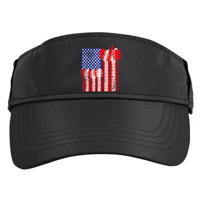 American Flag Design Guitar Patriotic Adult Drive Performance Visor