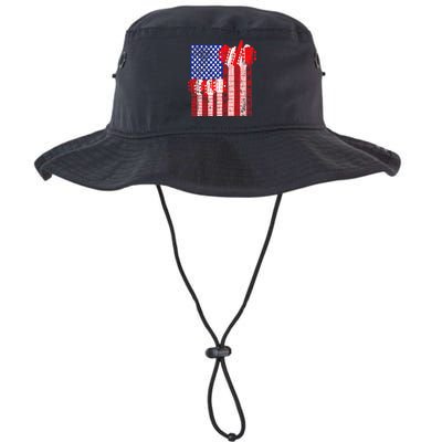 American Flag Design Guitar Patriotic Legacy Cool Fit Booney Bucket Hat