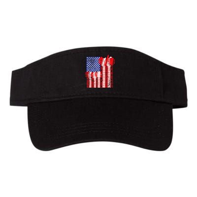 American Flag Design Guitar Patriotic Valucap Bio-Washed Visor