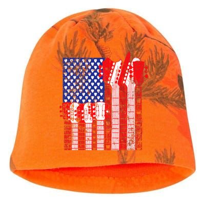 American Flag Design Guitar Patriotic Kati - Camo Knit Beanie