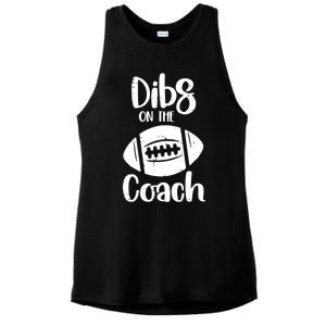 American Football Dibs On The Coach Funny Sports Wife Wo Ladies PosiCharge Tri-Blend Wicking Tank