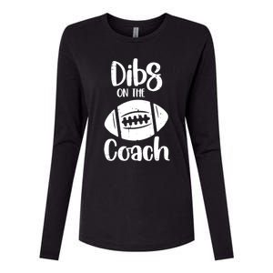 American Football Dibs On The Coach Funny Sports Wife Wo Womens Cotton Relaxed Long Sleeve T-Shirt