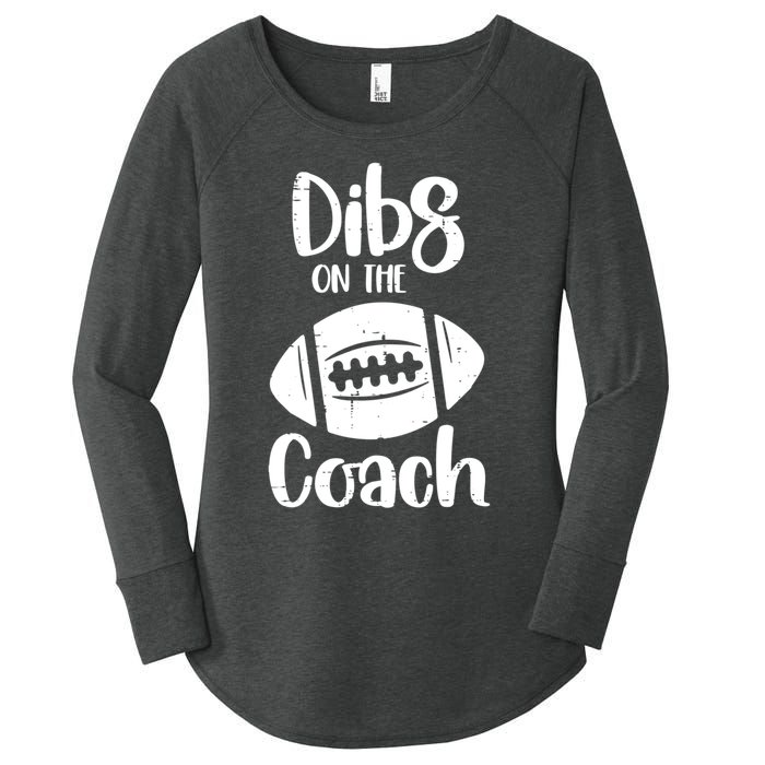 American Football Dibs On The Coach Funny Sports Wife Wo Women's Perfect Tri Tunic Long Sleeve Shirt